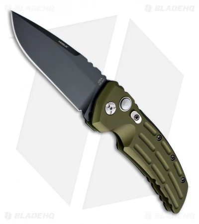 Hogue Knives EX-A01 Automatic Knife Drop Point Green Aluminum (3.5" Black Plain) 1 Hogue Knives EX-A01 Automatic Knife Drop Point Green Aluminum (3.5" Black Plain)