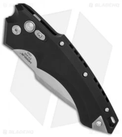 Hogue Knives EX-A05 Spear Point Automatic Knife Black (4" Stonewash) 34510 -Sharp Knife World Hogue Auto Black Spear Point plain BHQ 80665 er spine