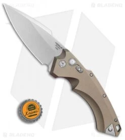 Hogue Knives EX-A05 Spear Point Automatic Knife FDE (4" Stonewash) 34514 -Sharp Knife World Hogue Auto FDE Spear Point plain BHQ 80667 er bottlecap