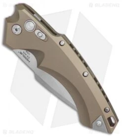 Hogue Knives EX-A05 Spear Point Automatic Knife FDE (4" Stonewash) 34514 -Sharp Knife World Hogue Auto FDE Spear Point plain BHQ 80667 er spine