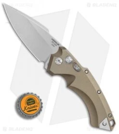 Hogue Knives EX-A05 Spear Point Automatic Knife FDE (3.5" Stonewash) 34534 -Sharp Knife World Hogue Auto FDE spear point tumble BHQ 80671 er bottlecap