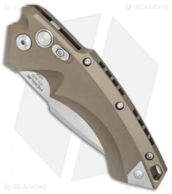 Hogue Knives EX-A05 Spear Point Automatic Knife FDE (3.5" Stonewash) 34534 -Sharp Knife World Hogue Auto FDE spear point tumble BHQ 80671 er spine