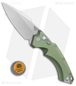 Hogue Knives EX-A05 Spear Point Automatic Knife OD Green (4" Stonewash) 34511 -Sharp Knife World Hogue Auto OD Green Spear Point Plain BHQ 80666 er bottlecap