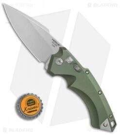 Hogue Knives EX-A05 Spear Point Automatic Knife OD Green (3.5" Stonewash) 34531 7 Hogue Knives EX-A05 Spear Point Automatic Knife OD Green (3.5" Stonewash) 34531 -Sharp Knife World Hogue Auto OD Green spear point tumble BHQ 80669 er bottlecap
