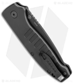 Hogue Ballista Drop Point Automatic Knife Matte Black (3.5" Black) 64130 -Sharp Knife World Hogue Ballista Auto Matte Black DP Black BHQ 140239 jr side