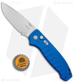 Hogue Ballista Drop Point Automatic Knife Matte Blue (3.5" Tumbled) 64133 -Sharp Knife World Hogue Ballista Auto Matte Blue DP Tumbled BHQ 140240 jr bottlecap