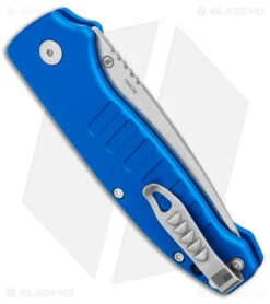 Hogue Ballista Drop Point Automatic Knife Matte Blue (3.5" Tumbled) 64133 -Sharp Knife World Hogue Ballista Auto Matte Blue DP Tumbled BHQ 140240 jr side