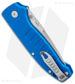 Hogue Ballista Tanto Automatic Knife Matte Blue (3.5" Tumbled) 64123 -Sharp Knife World Hogue Ballista Auto Matte Blue Tanto Tumbled BHQ 140238 jr side