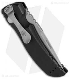 Hogue EX-A01 Automatic Drop Point Knife Black Aluminum (4" Stonewash) 34116 6 Hogue EX-A01 Automatic Drop Point Knife Black Aluminum (4" Stonewash) 34116 -Sharp Knife World Hogue EX A01 DP Black Alum SW 34116 BHQ 68017 jr side