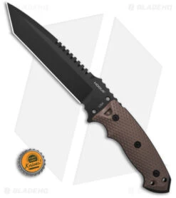 Hogue Knives EX F01 Large Tanto Fixed Blade Brown G-10 (7" Black A2) -Sharp Knife World Hogue EX F01 Tanto FB A BHQ 87685 td size