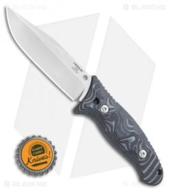 Hogue EX-F02 Clip Point Fixed Blade Black/Gray G10 (4.5" Stonewash) 35279 -Sharp Knife World Hogue Ex F02 4.5 Fixed Clip Point BHQ 82346 LS Bottlecap