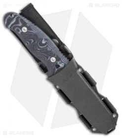 Hogue EX-F02 Clip Point Fixed Blade Black/Gray G10 (4.5" Stonewash) 35279 -Sharp Knife World Hogue Ex F02 4.5 Fixed Clip Point BHQ 82346 LS Side