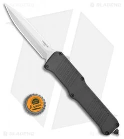 Hogue Incursion OTF Automatic Knife Black Aluminum (3.875" Tumbled) 54060 -Sharp Knife World Hogue Incursion DE OTF Auto Black Alum Tumble 54060 EXLKRL BHQ 108436 jr bottlecap