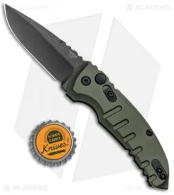 Hogue Knives A01 Microswitch Automatic Knife OD Green (2.6" Black) 24111 -Sharp Knife World Hogue Knives A01 Microswitch Auto OD Green Black 24111 BHQ 95382 jr bottlecap