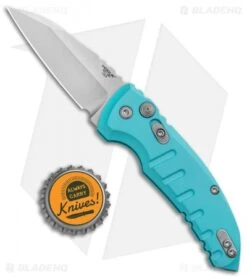 Hogue Knives A01 Microswitch Wharncliffe Automatic Knife Aqua (2.6" SW) 24103 -Sharp Knife World Hogue Knives A01 Microswitch Wharncliffe Auto Aqua SW 24103 BHQ 92702 jr bottlecap