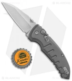 Hogue Knives A01 Microswitch Automatic Knife Gray (2.6" Stonewash) 24102 -Sharp Knife World Hogue Knives A01 Microswitch Wharncliffe Auto Gray SW 24102 BHQ 92704 jr bottlecap