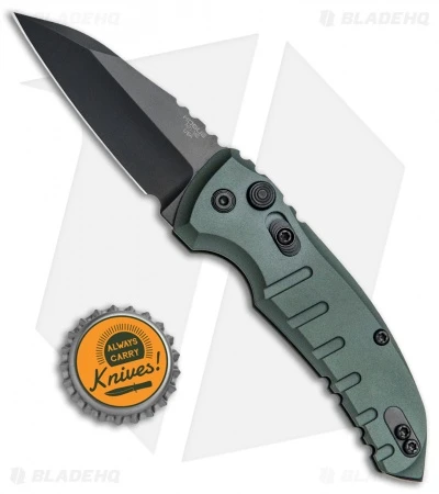 Hogue Knives A01 Microswitch Wharncliffe Automatic Knife OD Green (2.6" Black) 4 Hogue Knives A01 Microswitch Wharncliffe Automatic Knife OD Green (2.6" Black) - Image 4
