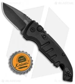 Hogue Knives CA Legal A01 Microswitch Automatic Knife Black (1.8" Black) -Sharp Knife World Hogue Knives CA Legal A01 Microswitch Auto Black Bottle Opener Black 24126 BHQ 92700 jr bottlecap