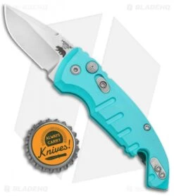 Hogue Knives CA Legal A01 Microswitch Automatic Knife Teal (1.8" Stonewash) -Sharp Knife World Hogue Knives CA Legal A01 Microswitch Auto Teal SW 24123 BHQ 79828 jr bottlecap