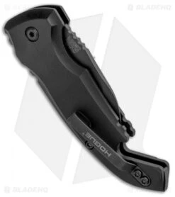 Hogue Knives CA Legal A01 Microswitch Wharncliffe Automatic Knife (1.8" Black) -Sharp Knife World Hogue Knives CA Legal A01 Microswitch Wharncliffe Auto Black Bottle Opener Black 24146 BHQ 92701 jr side