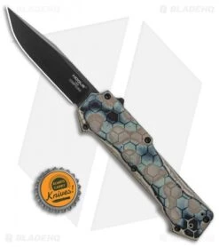 Hogue Knives Compound Clip Point OTF Automatic Knife DE G-Mascus (3.5" Black) -Sharp Knife World Hogue Knives Compound CP OTF Auto DE G Mascus Black 34034 EXLMGE BHQ 105346 jr bottlecap