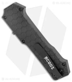 Hogue Knives Compound OTF Auto Knife Clip Point Black W/ Tritium (3.5" Black) -Sharp Knife World Hogue Knives Compound OTF Auto CP Black Black BHQ 139562 jr side