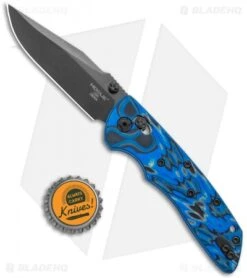 Hogue Knives Deka Clip Point Pocket Knife Blue Lava G-Mascus (3.25" Black 20CV) -Sharp Knife World Hogue Knives Deka Folding DP Blue Lava G Mascus Black 24275 EXLMGE BHQ 120553 jr bottlecap