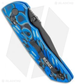 Hogue Knives Deka Clip Point Pocket Knife Blue Lava G-Mascus (3.25" Black 20CV) -Sharp Knife World Hogue Knives Deka Folding DP Blue Lava G Mascus Black 24275 EXLMGE BHQ 120553 jr side
