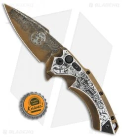 Hogue Knives/Outlaw Ordnance/Manspot X5 Flipper Knife (3.5" Bronze) Exclusive 10 Hogue Knives/Outlaw Ordnance/Manspot X5 Flipper Knife (3.5" Bronze) Exclusive -Sharp Knife World Hogue Knives EX A05 SP Manspot Exclusive BHQ 105684 jr bottlecap