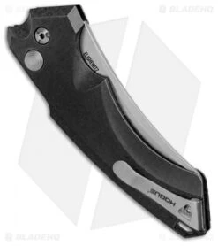 Hogue Knives EX-A05 Wharncliffe Automatic Knife Black (4" Stonewash) 34500 -Sharp Knife World Hogue Knives EX A05 Wharncliffe 4in Auto Black SW 34500 BHQ 100444 jr side