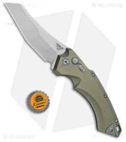 Hogue Knives EX-A05 Wharncliffe Automatic Knife OD Green (4" Stonewash) 34501 -Sharp Knife World Hogue Knives EX A05 Wharncliffe 4in Auto OD Green SW 34501 BHQ 100445 jr bottlecap