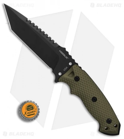 Hogue Knives EX-F01 Tactical Tanto Fixed Blade OD Green G-10 (5.5" Black) 35128 4 Hogue Knives EX-F01 Tactical Tanto Fixed Blade OD Green G-10 (5.5" Black) 35128 - Image 4