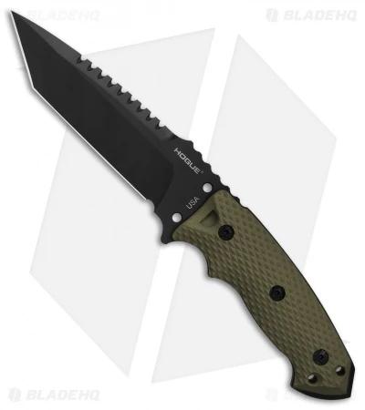 Hogue Knives EX-F01 Tactical Tanto Fixed Blade OD Green G-10 (5.5" Black) 35128 1 Hogue Knives EX-F01 Tactical Tanto Fixed Blade OD Green G-10 (5.5" Black) 35128