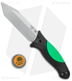 Hogue Knives EX-F02 Tanto Dive Knife Black/Green (4.5" Stonewash) 35265 -Sharp Knife World Hogue Knives EX F02 Tanto Black Green SW 35265 BHQ 81363 jr bottlecap
