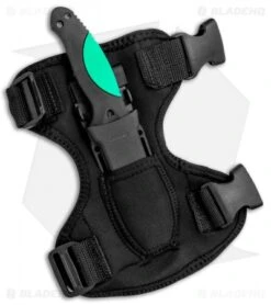 Hogue Knives EX-F02 Tanto Dive Knife Black/Green (4.5" Stonewash) 35265 -Sharp Knife World Hogue Knives EX F02 Tanto Black Green SW 35265 BHQ 81363 jr sheath