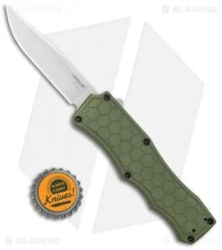 Hogue Knives Clip Point OTF Automatic Knife OD Green (3.5" Stonewash) -Sharp Knife World Hogue Knives Exploit CP OTF Auto Olive Drab Green SW 34051 EXLMGE BHQ 105347 jr bottlecap