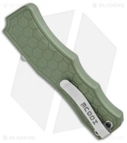 Hogue Knives Clip Point OTF Automatic Knife OD Green (3.5" Stonewash) -Sharp Knife World Hogue Knives Exploit CP OTF Auto Olive Drab Green SW 34051 EXLMGE BHQ 105347 jr side
