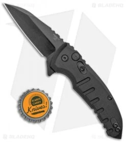 Hogue X1 Microflip Wharncliffe Flipper Knife Matte Black (2.6" Black) 24166 -Sharp Knife World Hogue Knives Microflip Wharncliffe Matte Black Black 24166 BHQ 93898 jr bottlecap