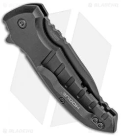 Hogue X1 Microflip Wharncliffe Flipper Knife Matte Black (2.6" Black) 24166 -Sharp Knife World Hogue Knives Microflip Wharncliffe Matte Black Black 24166 BHQ 93898 jr side