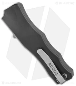 Hogue Knives OTF Automatic Knife Black (3.375" Stonewash) 34010 -Sharp Knife World Hogue Knives OTF Auto Black SW BHQ 50275 jr side