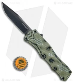 Hogue Knives OTF Automatic Knife Green G-Mascus (3.4" Black) -Sharp Knife World Hogue Knives OTF Auto Green G Mascus Black 34007 EXLMGE BHQ 77542 jr bottlecap