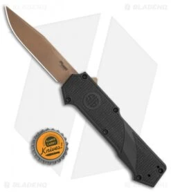 Hogue Knives SIG Compound Scorpion OTF Automatic Knife Black G10 (3.5" FDE PVD) -Sharp Knife World Hogue Knives SIG Compound Scorpion OTF Auto Black G 10 FDE BHQ 118463 jr bottlecap