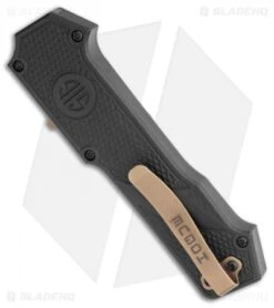 Hogue Knives SIG Compound Scorpion OTF Automatic Knife Black G10 (3.5" FDE PVD) -Sharp Knife World Hogue Knives SIG Compound Scorpion OTF Auto Black G 10 FDE BHQ 118463 jr side