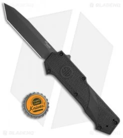Hogue Knives SIG Compound Tactical OTF Automatic Tanto Black G-10 (3.5"Black) -Sharp Knife World Hogue Knives SIG Compound Scorpion OTF Auto Tanto Black G 10 Black BHQ 118466 jr bottlecap