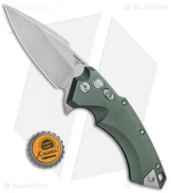 Hogue Knives X5 Spear Point Flipper Knife Green (3.5" Stonewash) 34571 -Sharp Knife World Hogue Knives X 5 SP Flipper OD Green SW 3.5 34571 BHQ 81370 jr bottlecap
