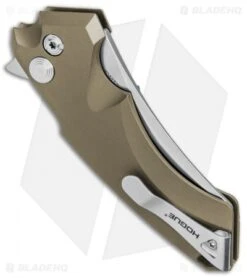 Hogue Knives X5 Wharncliffe Flipper Knife FDE (3.5" Stonewash) 34564 -Sharp Knife World Hogue Knives X 5 Wharncliffe Flipper FDE SW 3.5in 34564 BHQ 81369 jr side