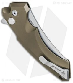 Hogue Knives X5 Wharncliffe Flipper Knife FDE (4" Stonewash) 34544 -Sharp Knife World Hogue Knives X 5 Wharncliffe Flipper FDE SW 34544 BHQ 81365 jr side