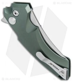 Hogue Knives X5 Wharncliffe Flipper Knife OD Green (3.5" Stonewash) 34561 -Sharp Knife World Hogue Knives X 5 Wharncliffe Flipper OD Green SW 3.5in 34561 BHQ 81368 jr side