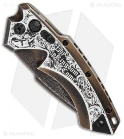 Sharp Knife World -Sharp Knife World Hogue Knives X5 Spear Point Automatic Knife 3.25in Bronze Manspot Exclusive 34591 EXLBHQ BHQ 107276 LS Spine