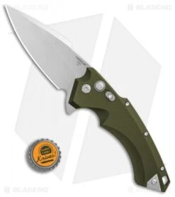 Hogue Knives X5 Spear Point Flipper Knife OD Green (4" Stonewash) 34551 -Sharp Knife World Hogue Knives X5 Spear Point Flipper OD Green SW BHQ 81366 er bottlecap